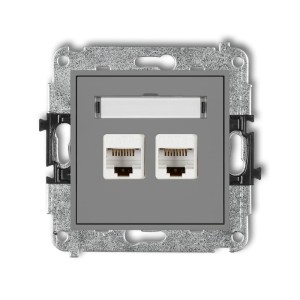 Karlik MINI Gniazdo komputerowe podwójne 2xRJ45 szary mat - 27MGK-2