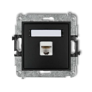 Karlik MINI Gniazdo komputerowe pojedyncze 1 x RJ45, kat. 5e, 8-stykowe czarny mat - 12MGK-1