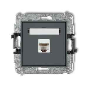 Karlik MINI Gniazdo komputerowe pojedyncze RJ45, kat. 5e, 8-stykowe grafit mat - 28MGK-1