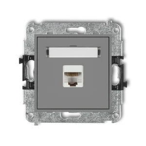 Karlik MINI Gniazdo komputerowe pojedyncze RJ45, kat. 5e, 8-stykowe szary mat - 27MGK-1