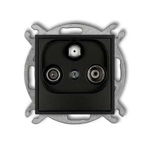 Karlik MINI Gniazdo RTV-SAT końcowe czarny mat - 12MGS