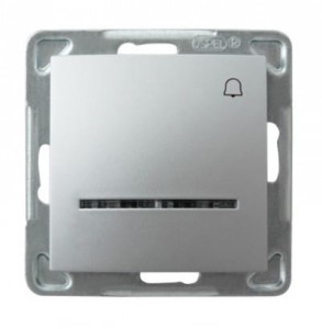 Ospel Impresja srebrny łącznik dzwonek z podświetleniem -  ŁP-6YS/M/18