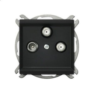 Ospel Sonata czarny gniazdo RTV-SAT (2xSAT) - GPA-R2S/M/33