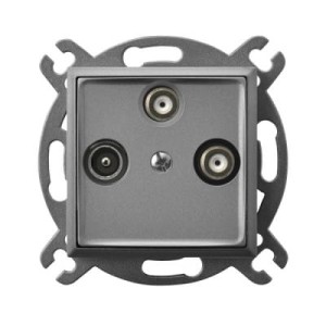 Ospel Aria szary mat gniazdo podwójne RTV-SAT końcowe - GPA-U2S/M/70