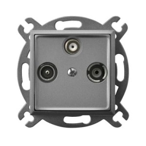 Ospel Aria szary mat gniazdo RTV-SAT końcowe - GPA-US/M/70