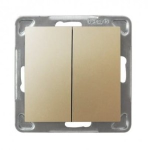 Ospel Impresja złoty metalik łącznik podwójny seryjny - ŁP-2Y/M/28