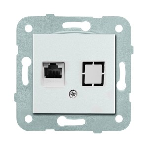 Panasonic Novella Gniazdo komputerowe pojedyncze RJ45 kat 5e srebrny - 92105032M