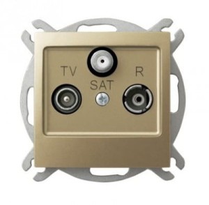 Ospel Impresja złoty gniazdo RTV-SAT - GPA-YS/M/28