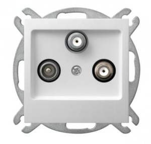 Ospel Impresja biały gniazdo RTV-SAT (2xSAT) - GPA-Y2S/M/00