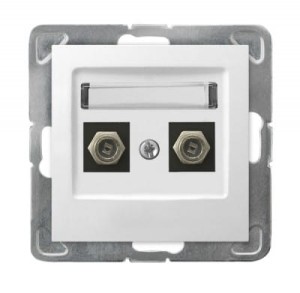 Ospel Impresja biały gniazdo antenowe F - GPA-2YF/M/00