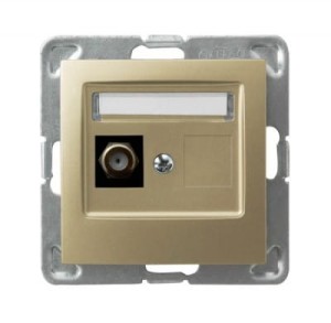 Ospel Impresja złoty metalik gniazdo antenowe typu F - GPA-1YF/M/28