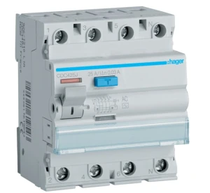 Wyłącznik różnicowoprądowy 25A 30mA AC 4P - Hager CDC425J