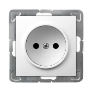 Ospel Impresja biały gniazdo pojedyncze bez uziemienia - GP-1Y/M/00