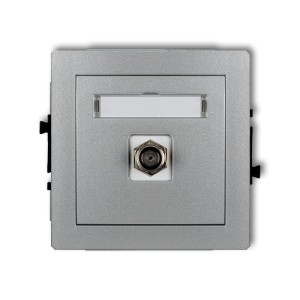 Karlik Deco Gniazdo antenowe pojedyncze SAT Srebrny metalik - 7DGF-1