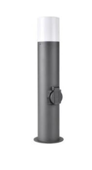 Lampa ogrodowa słupek DALLAS E27 44cm grafit z gniazdem - Goldlux 315991