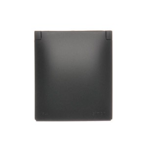 AQUACLICK Gniazdo pojedyncze czarne schuko klapka czarna - ACGSZ1C/49