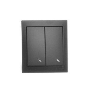 AQUACLICK Łącznik schodowy podwójny z podświetleniem czarny - ACW6/2L/49