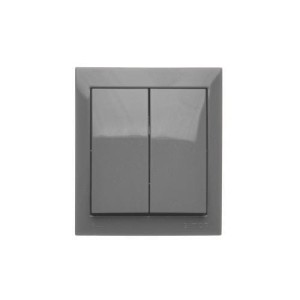 AQUACLICK Łącznik podwójny z podświetleniem szary - ACW5L/18