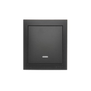 AQUACLICK Łącznik pojedynczy z podświetleniem czarny - ACW1L/49