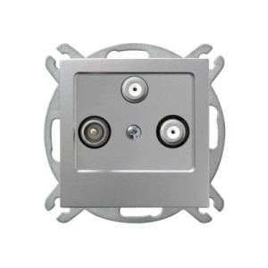 Ospel As srebrny gniazdo RTV-SAT 2xSAT - GPA-G2S/M/18