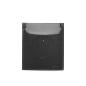 AQUACLICK Gniazdo pojedyncze czarne z uziemieniem klapka transparentna - ACGZ1C/49A