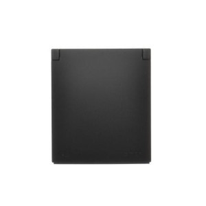 AQUACLICK Gniazdo pojedyncze czarne z uziemieniem klapka czarna - ACGZ1C/49