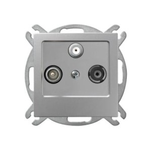 Ospel As srebrny gniazdo RTV-SAT - GPA-GS/M/18