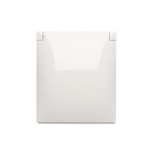 AQUACLICK Gniazdo pojedyncze białe schuko klapka biała - ACGSZ1C/11