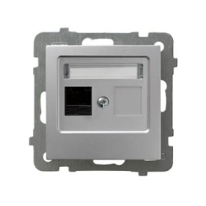 Ospel As srebrny gniazdo komputerowe pojedyncze - GPK-1G/K/M/18