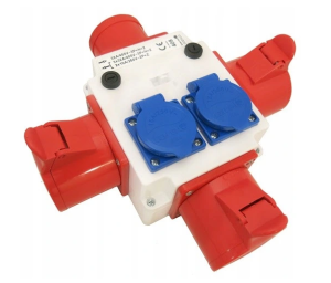 Rozgałęźnik trójnik siłowy 3x32A/5, 2x230V - Tarel 408