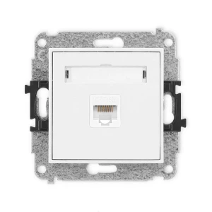 Karlik MINI Gniazdo komputerowe pojedyncze RJ45, kat. 5e, 8-stykowe biały mat - 25MGK-1