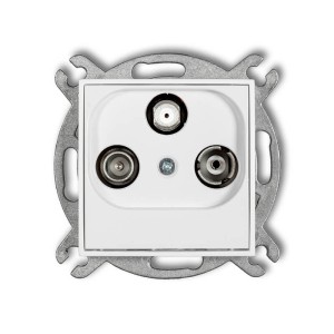 Karlik MINI Gniazdo RTV-SAT końcowe biały mat - 25MGS