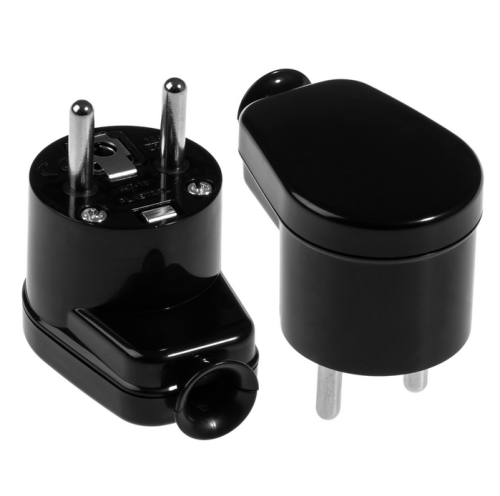 Wtyczka kątowa rozbieralna 16A 250V czarna - Plastrol W-10113