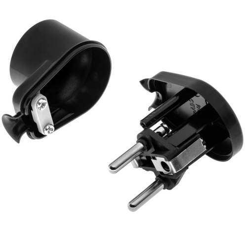 Wtyczka kątowa rozbieralna 16A 250V czarna - Plastrol W-10113