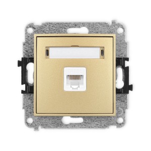 Karlik MINI Gniazdo komputerowe pojedyncze RJ45, kat. 5e, 8-stykowe złoty - 29MGK-1