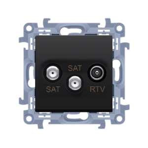 Simon 10 Gniazdo antenowe SAT-SAT-RTV czarny