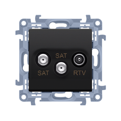 Simon 10 Gniazdo antenowe SAT-SAT-RTV czarny