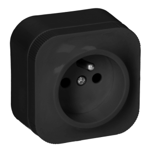 Orno ToDo Gniazdo pojedyncze z uziemieniem natynkowe czarne - OR-OE-7205/B