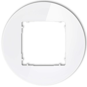 Karlik ICON Ramka pojedyncza okrągła biała efekt szkła - 0-0-IRSO-1