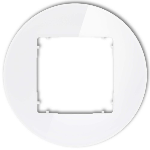 Karlik ICON Ramka pojedyncza okrągła biała efekt szkła - 0-0-IRSO-1