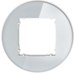 Karlik ICON Ramka pojedyncza okrągła szara efekt szkła - 15-0-IRSO-1