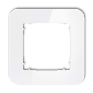 Karlik ICON Ramka pojedyncza zaokrąglona biała efekt szkła - 0-0-IRSZ-1