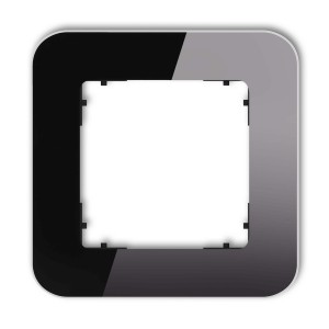 Karlik ICON Ramka pojedyncza zaokrąglona czarna efekt szkła – 12-12-IRSZ-1