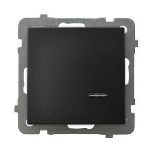 Ospel As czarny wyłącznik pojedynczy z podświetleniem – ŁP-1GS/M/33