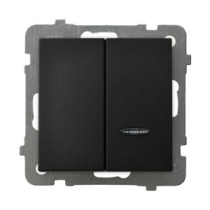 Ospel As czarny wyłącznik seryjny z podświetleniem - ŁP-2GS/M/33