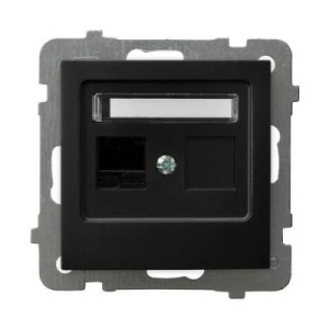Ospel As czarny gniazdo komputerowe pojedyncze - GPK-1G/K/M/33