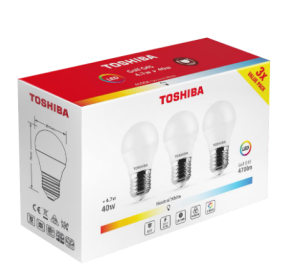 Żarówka LED kulka E27 G45 4,7W neutralna biała (nw) 3 szt.  - Toshiba 00168875