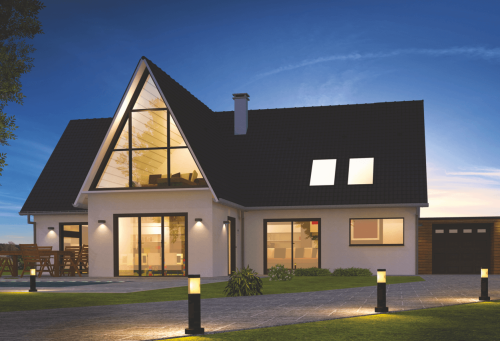 Kinkiet elewacyjny SOLARNY 1W tuba owalna z czujnikiem ruchu antracyt - Lumax LGS530S