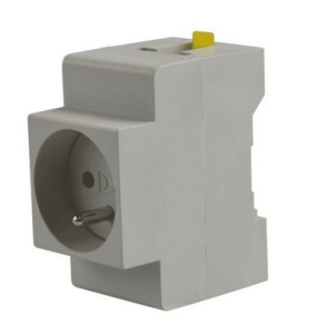 Gniazdo z uziemieniem 16A 230V na szynę DIN TH35 - Pawbol M.06-16A/250V
