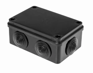 Puszka natynkowa 120x80x50 IP65 6 dławików czarna - S-BOX206C